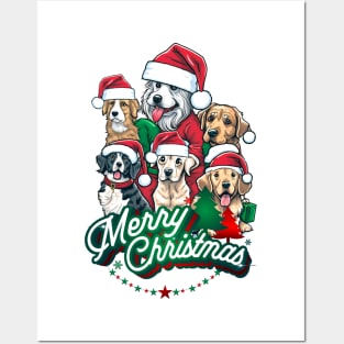 Merry Christmas Dogs! Posters and Art